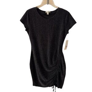 Derek Love Black & Silver Ruched Bodycon Mini Dress